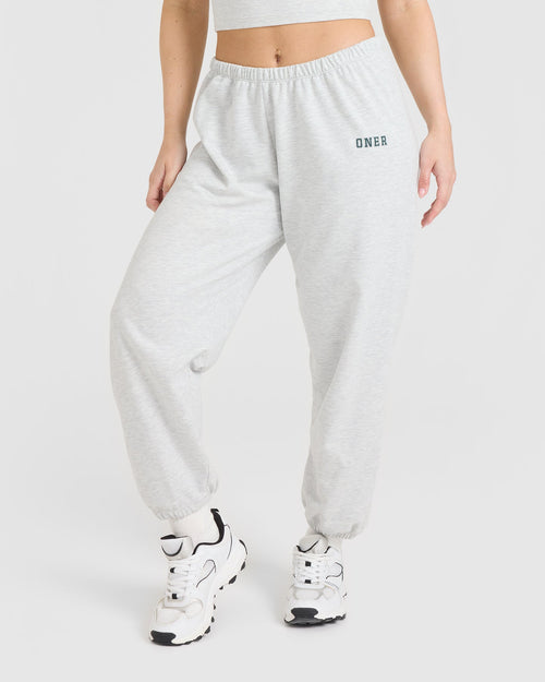 Oner Modal Lightweight Jogger with Printed Logo | Light Grey Marl