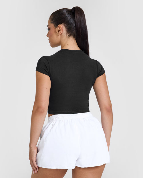 Cotton Baby T-Shirt with Graphic | Washed Black