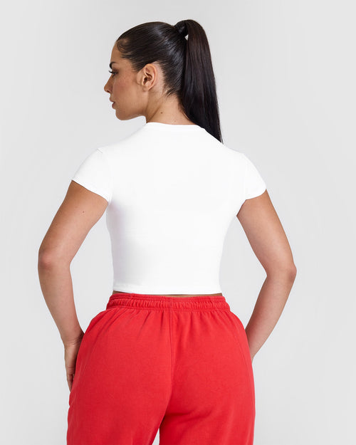 Cotton Baby T-Shirt with Graphic | White