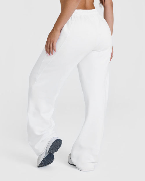 Raw Lounge Wide Leg Joggers with Graphic | White
