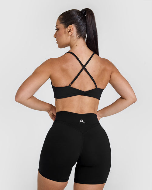 Unified Micro Bralette White Logo | Black