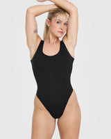 High Leg Bodysuit | Washed Black