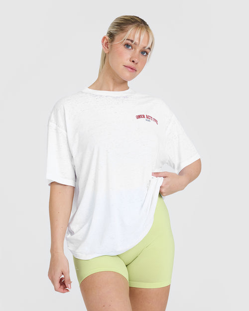 Legendary Graphic Print Washed T-Shirt | White