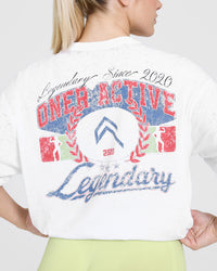 Legendary Graphic Print Washed T-Shirt | White