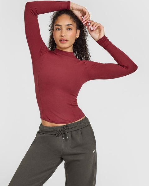 Mangdiup Women’s Mock Turtleneck Top – Long Sleeve Or Sleeveless, Slim Fit, Basic Stretch Tee For Casual Or Dressy Looks - View #6