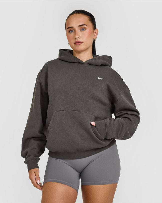 Store oner active hoodie in deep taupe