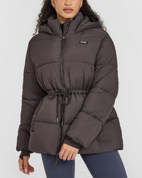 Mid Length Puffer Jacket | Truffle Brown