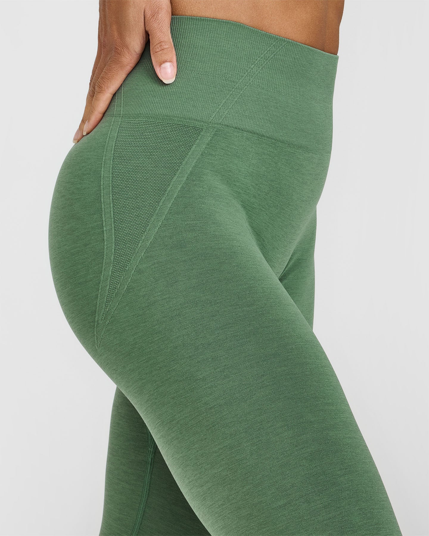 EffortlessLift™ Seamless Leggings with White Logo | Forest Green