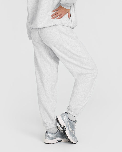 Mid Weight Joggers | Light Grey Marl
