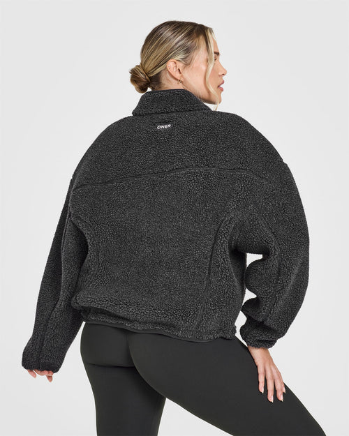 Zip Through Fleece Jacket | Washed Grey