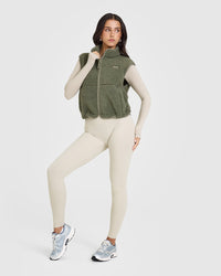 Zip Through Fleece Gilet | Alpine Green