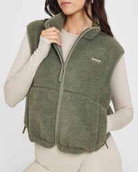 Zip Through Fleece Gilet | Alpine Green