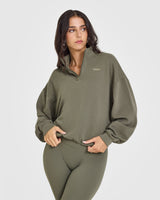 Mid Weight 1/4 Zip Sweatshirt | Alpine Green