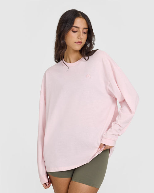 Oner Modal Classic Oversized Lightweight Long Sleeve Top | Ballet Pink