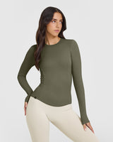 Mellow™ Rib Long Sleeve Top | Alpine Green