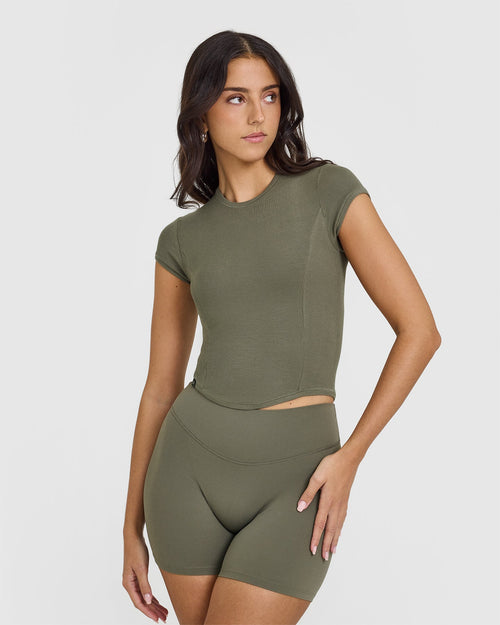 Oner Modal Mellow™ Rib Mid T-Shirt | Alpine Green