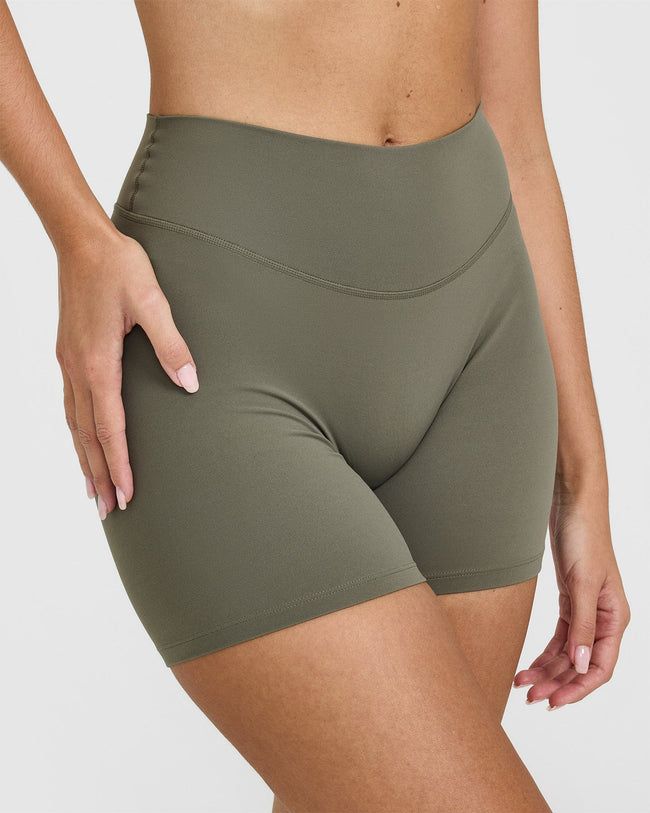 SoftMotion™ Shorts 6" with White Logo | Alpine Green