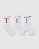Oner Crew Socks 3 Pack | Off White/Multi