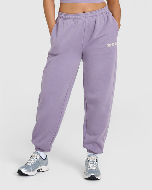 Oner Modal Foundations Joggers With Printed Graphic | Soft Purple