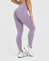 EffortlessLift™ Seamless Leggings with White Logo | Soft Purple