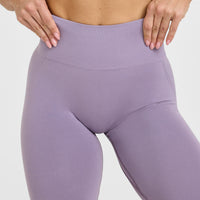 EffortlessLift™ Seamless Leggings with White Logo | Soft Purple