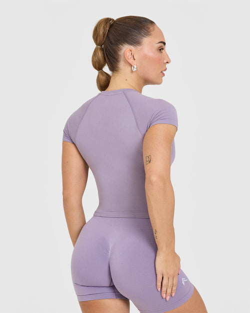 Go To Seamless Fitted Mid Top | Soft Purple