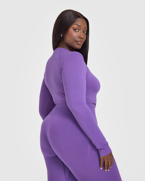 Go To Seamless Fitted Crop Long Sleeve Top | Iris Purple