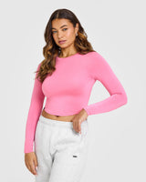 Mellow™ Soft Mid Long Sleeve Top | Peony Pink