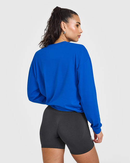 Classic Oversized Lightweight Long Sleeve Top | Cobalt Blue