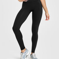 UnifiedMove™ Wrap Leggings White Logo | Black