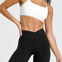UnifiedMove™ Wrap Leggings White Logo | Black