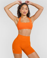 EasyLift™ Halter Bralette with White Logo | Flame Orange