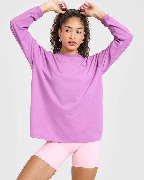 Oner Modal Classic Oversized Lightweight Long Sleeve Top | Orchid Purple