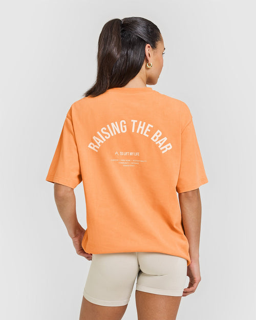 Raising The Bar Oversized Washed T-Shirt | Apricot Orange