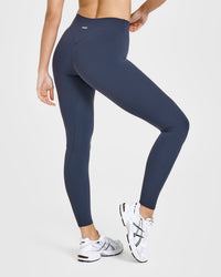 SoftMotion™ Leggings with White Logo | True Blue