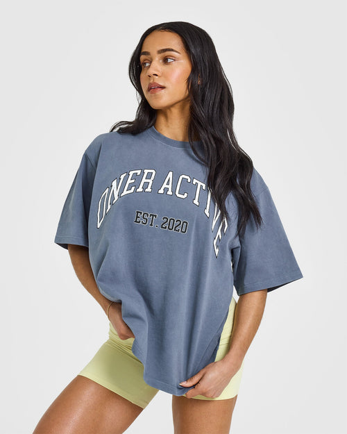 Oner Modal Oner Graphic Washed T-Shirt | Granite Blue