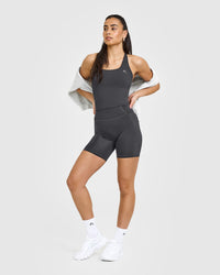 Timeless High Waisted Shorts 6" | Coal