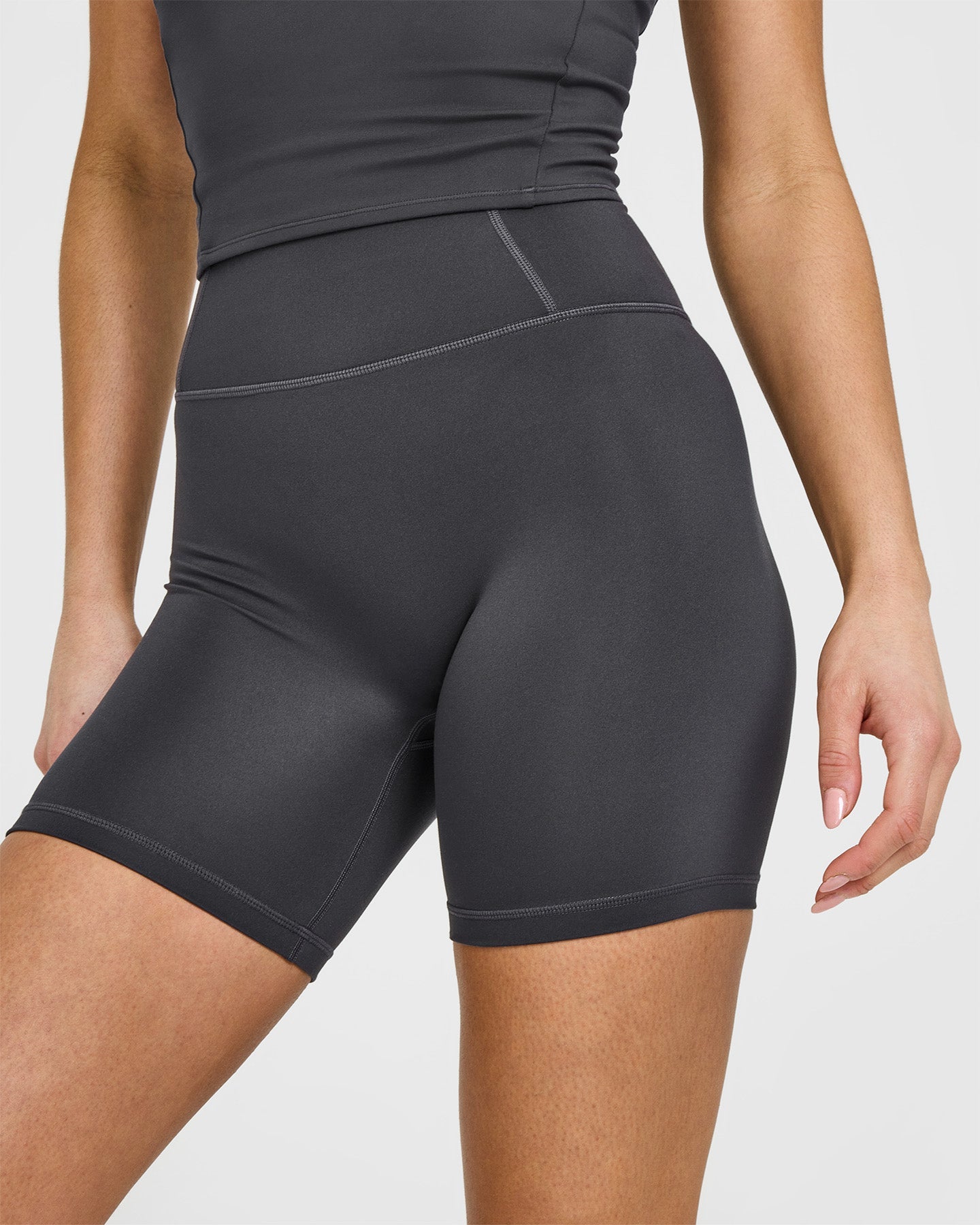 Timeless High Waisted Shorts 6" | Coal
