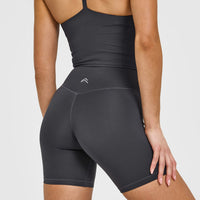 Timeless High Waisted Shorts 6" | Coal