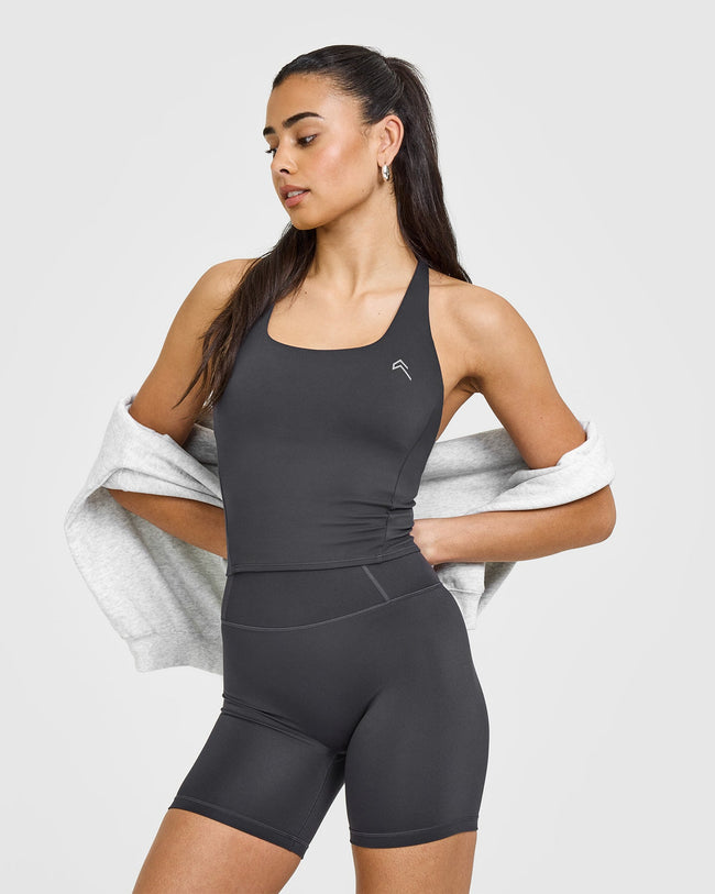 Timeless High Waisted Shorts 6" | Coal