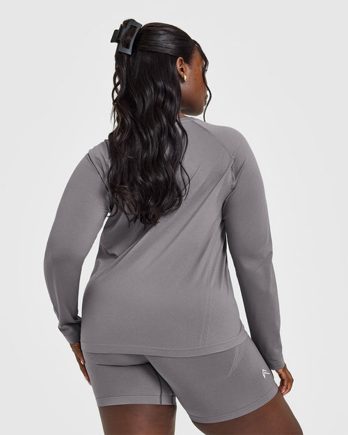 Go To Seamless Loose Long Sleeve Top | Ash Grey
