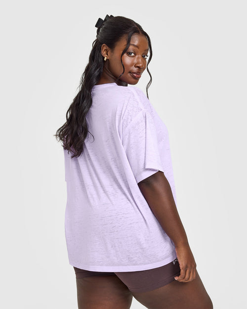 Washed Burnout T-Shirt | Lavender Purple