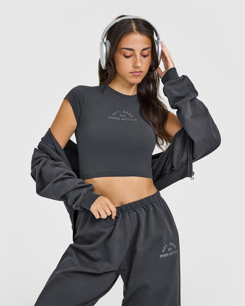 Cotton Baby T-Shirt with Graphic | Coal