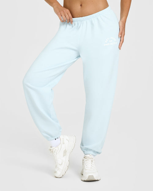 Oner Modal Lightweight Joggers With Graphic | Cloud Blue