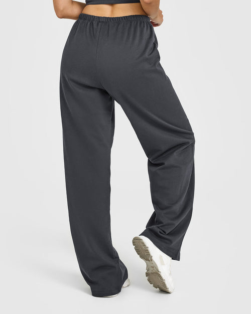 Lightweight Straight Leg Joggers with Graphic | Coal