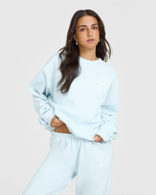 Oner Modal Lightweight Sweatshirt With Graphic | Cloud Blue