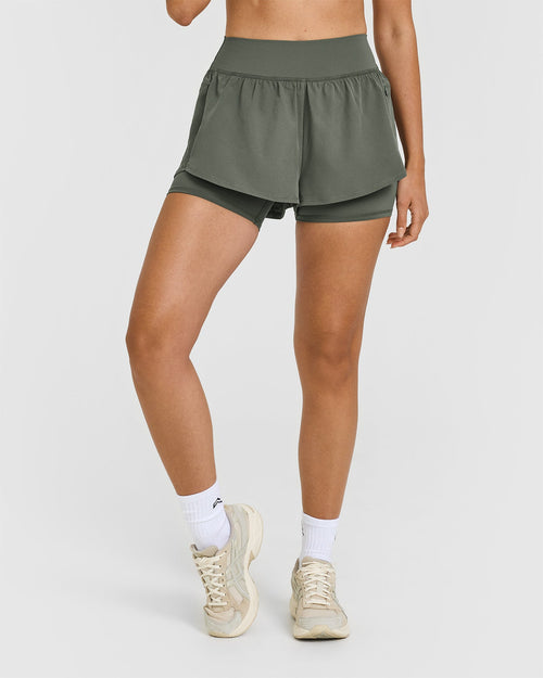 Oner Modal Unified Double Layer Shorts 5" | Dark Khaki