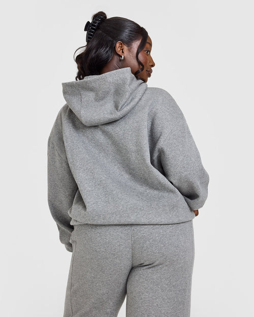 Foundations Oversized Graphic Hoodie | Charcoal Marl
