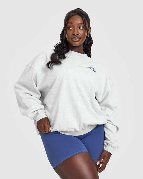 Oner Modal Lightweight Graphic Sweatshirt | Light Grey Marl