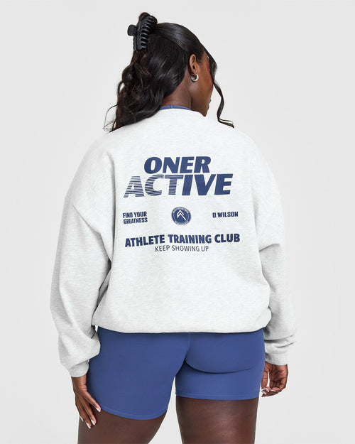 Lightweight Graphic Sweatshirt | Light Grey Marl